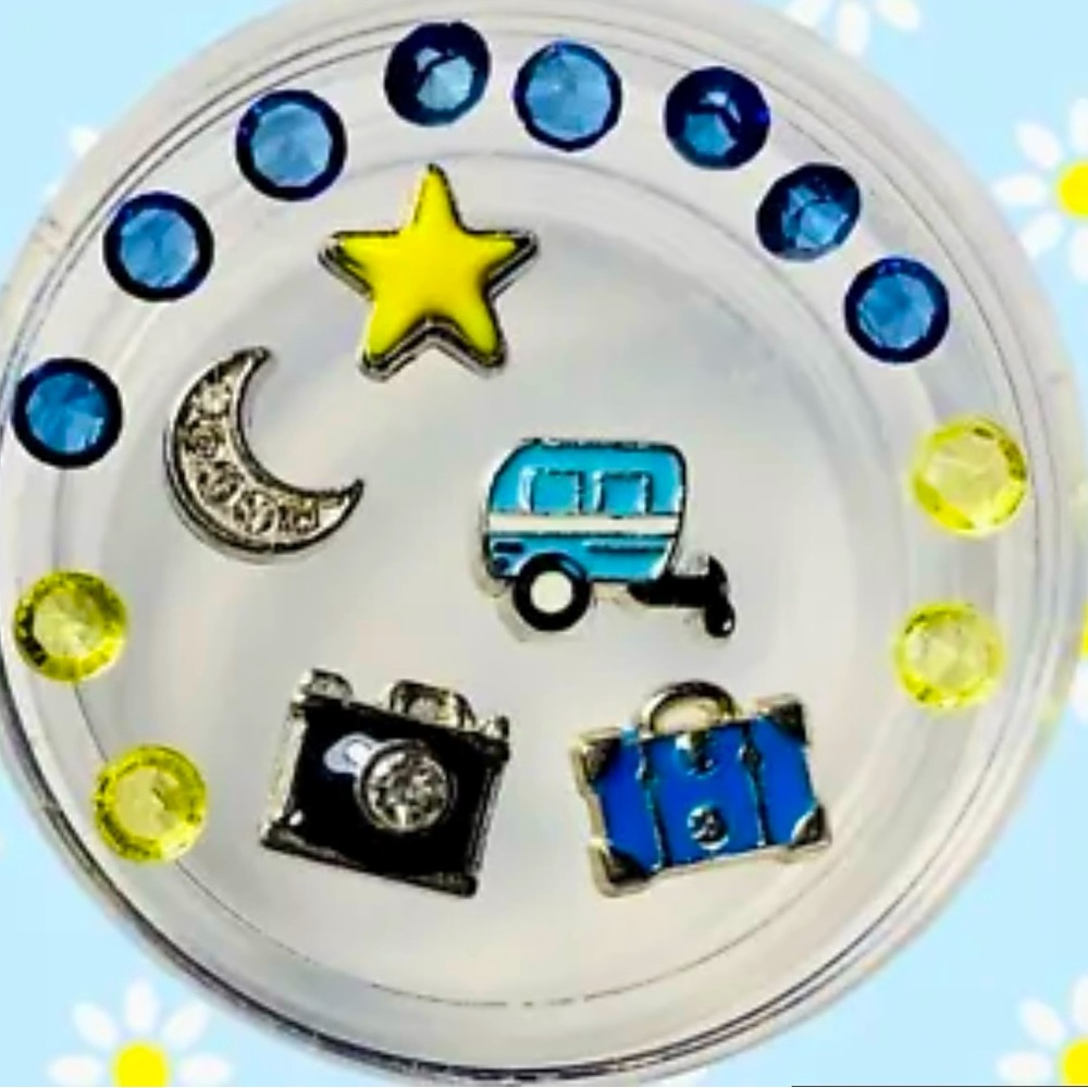 🏕️ LETS GO CAMPING FLOATING LOCKET CHARM SET 🏕️